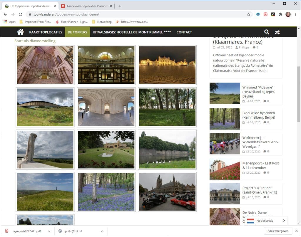 Top.Vlaanderen geeft een mooi overzicht van toeristische attracties in Vlaanderen.
