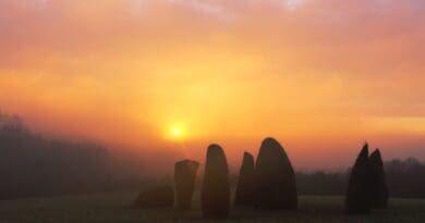 Installation de land art "Les Ancêtres" (Heuvelland, Belgique)