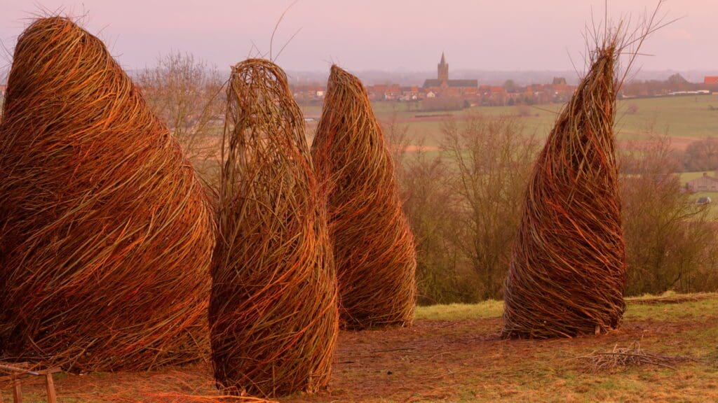 Land-art installatie "Les ancêtres" (Heuvelland, België)