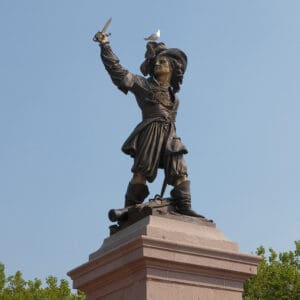 Standbeeld van Jean-Bart in het centrum van Duinkerke. (Foto van 27 augustus 2016).